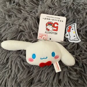 BNWT Japan Sanrio Cinnamoroll Plush Keychain Hello Kitty 50th Anniversary